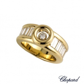 Chopard 18k Yellow Gold Happy Diamond Ring 82/2211-0105